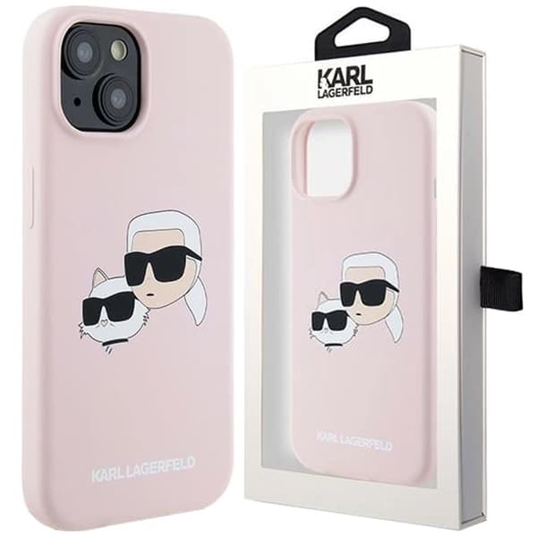 Karl Lagerfeld Silikon Karl&Choupette MagSafe beskyttelsesdeksel for iPhone 15 / 14 / 13 - rosa