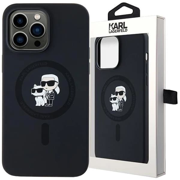 Karl Lagerfeld Silikon Karl&Choupette MagSafe beskyttelsesdeksel til iPhone 14 Pro Max - svart