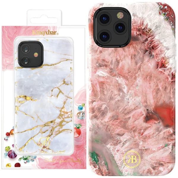 Kingxbar Agate Series stilig skalldeksel med agattrykk for iPhone 12 mini rød