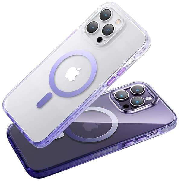 Kingxbar PQY Ice Crystal-serien magnetisk deksel til iPhone 14 Plus MagSafe lilla