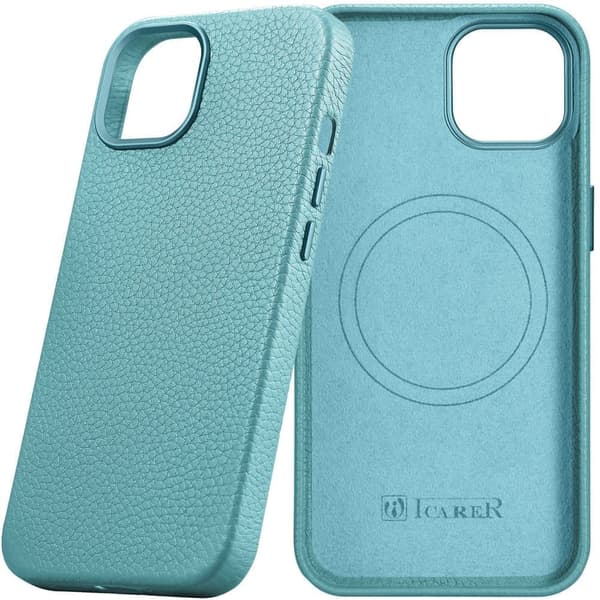 iCarer Litchi Premium Leather Case magnetisk lærveske for iPhone 14 Pro med MagSafe grønn (WMI14220710-GN)