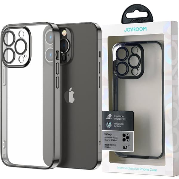 Joyroom 14Q-deksel til iPhone 14 Plus-deksel med metallramme svart (JR-14Q3-svart)