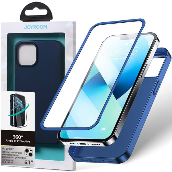 Joyroom 360 Full Case-deksel for iPhone 13 bak og foran + herdet glass blå (JR-BP927 blå)