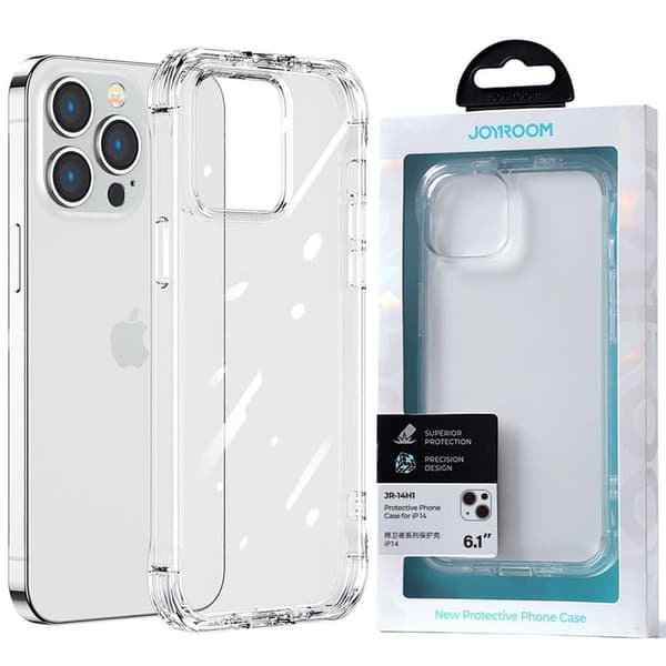 Joyroom Defender-serien beskyttelsesdeksel for iPhone 14 Plus beskyttelsesdeksel med kroker på stativ gjennomsiktig (JR-14H3)
