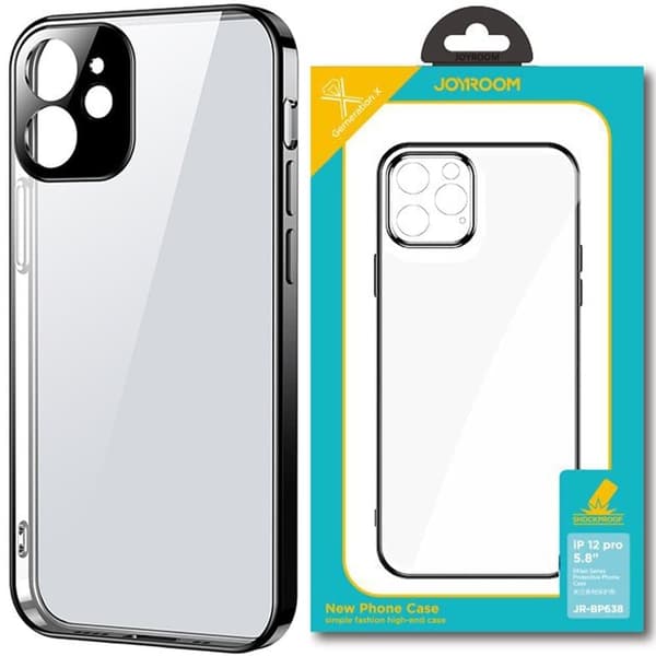 Joyroom New Beauty Series Ultratynn gjennomsiktig veske med metallramme for iPhone 12 Pro Max Black (JR-BP744)