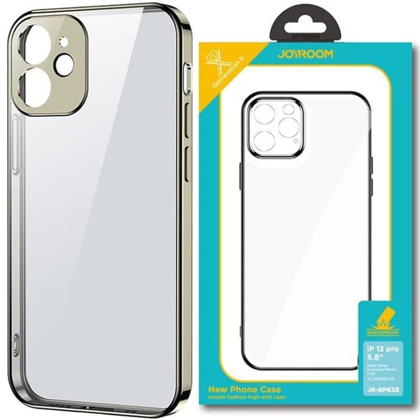 Joyroom New Beauty Series Ultratynn gjennomsiktig veske med metallramme for iPhone 12 Pro Max Gold (JR-BP744)