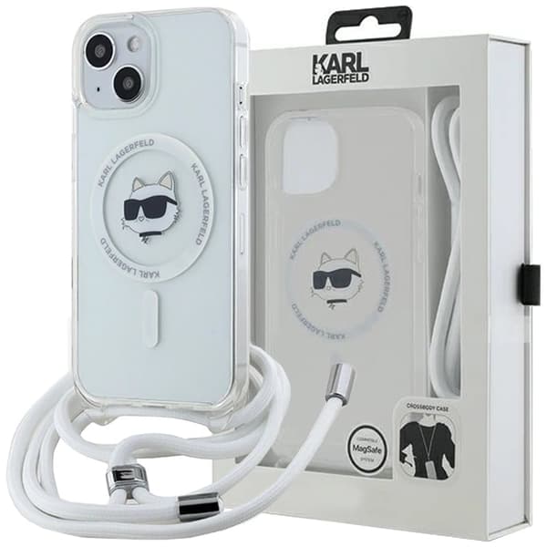 Karl Lagerfeld IML Choupette Head & Cord MagSafe-deksel til iPhone 13/14/15 - Gjennomsiktig
