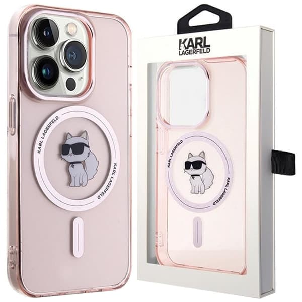 Karl Lagerfeld IML Choupette MagSafe-deksel til iPhone 14 Pro - rosa