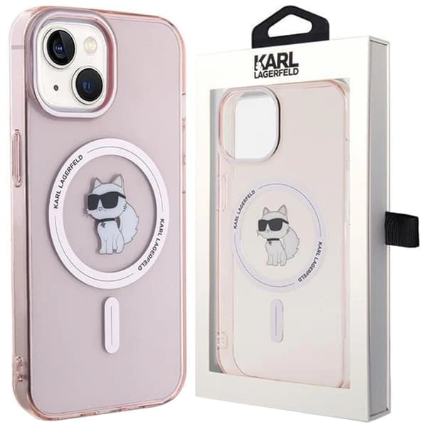 Karl Lagerfeld IML Choupette MagSafe-deksel til iPhone 15 - rosa