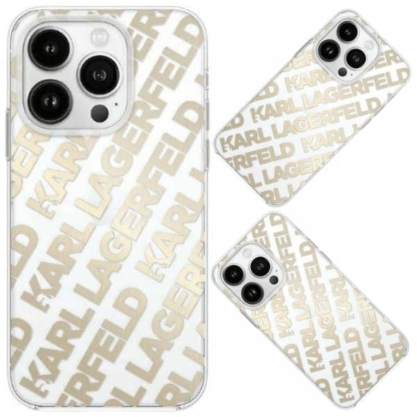 Karl Lagerfeld IML Fullover Logo beskyttelsesdeksel til iPhone 15 Pro - gull