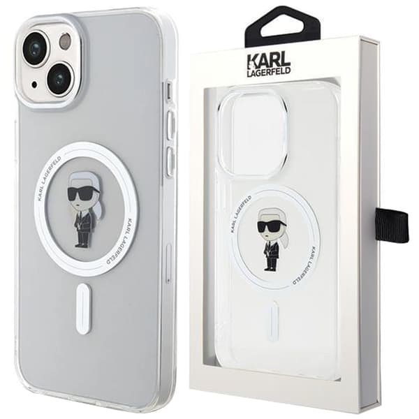 Karl Lagerfeld IML Ikonik MagSafe deksel til iPhone 15 Plus - gjennomsiktig