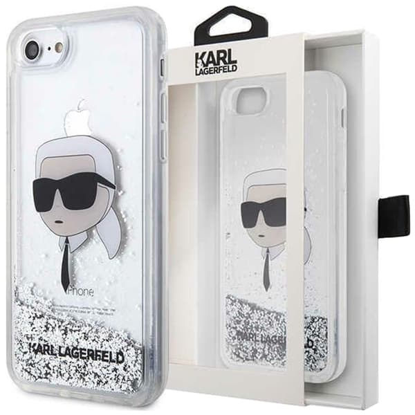 Karl Lagerfeld KLHCI8LNKHCH deksel iPhone 7/8/ SE 2020 / SE 2022 - sølv Glitter Karl Head