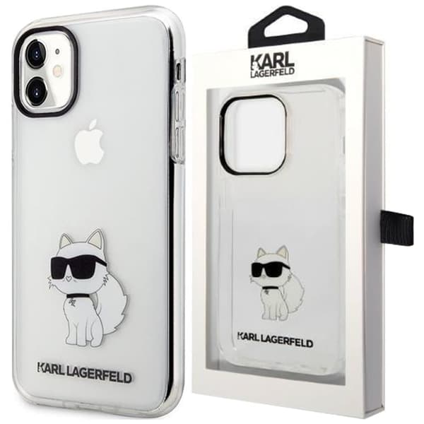 Karl Lagerfeld KLHCN61HNCHTCT Deksel til iPhone 11 / Xr - Gjennomsiktig hardt deksel Ikonik Choupette