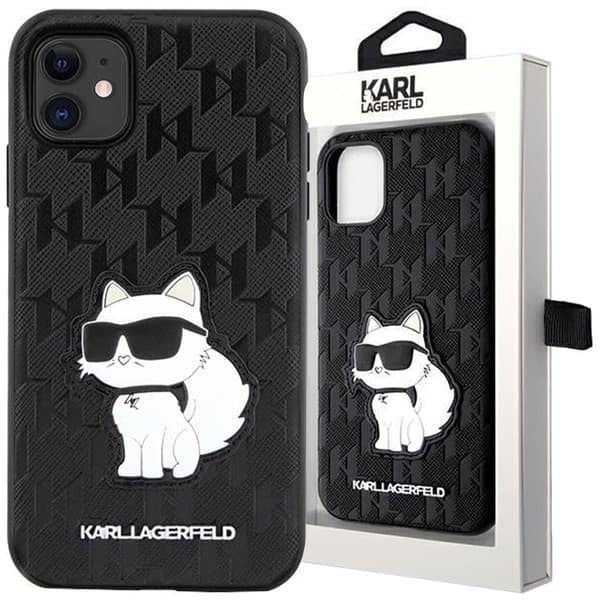 Karl Lagerfeld KLHCN61SAKHPCK Deksel til iPhone 11 / Xr - Svart Saffiano Monogram Choupette