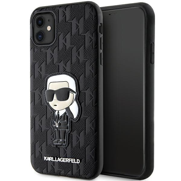 Karl Lagerfeld KLHCN61SAKHPKK Deksel til iPhone 11 / Xr - Svart Saffiano Monogram Ikonik