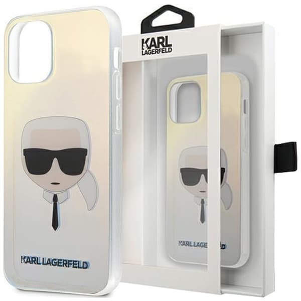 Karl Lagerfeld KLHCP12SPCKHML iPhone 12 mini 5.4 flerfarget hardt deksel Iriserende Karls hode