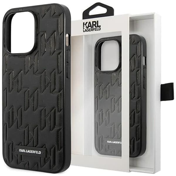 Karl Lagerfeld KLHCP13LMNMP1K iPhone 13 Pro / 13 6.1 hardt deksel svart/svart Monogram Plaque