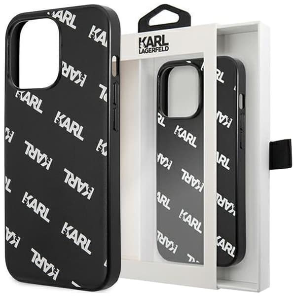 Karl Lagerfeld KLHCP13LPULMBK3 iPhone 13 Pro / 13 6.1 hardt deksel svart/svart Allover