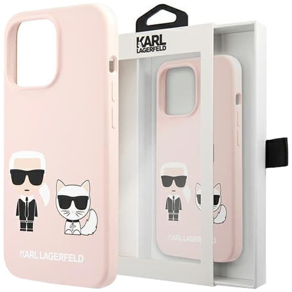 Karl Lagerfeld KLHCP13LSSKCI iPhone 13 Pro / 13 6.1 hardt etui rosa/rosa silikon Karl & Choupette
