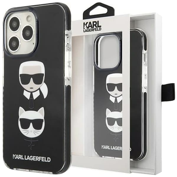 Karl Lagerfeld KLHCP13LTPE2TK iPhone 13 Pro / 13 6.1 hardt deksel svart/svart Karl&Choupette Head