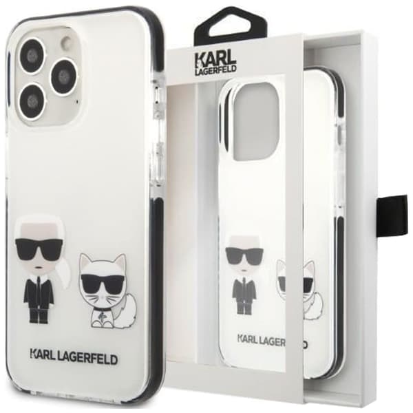 Karl Lagerfeld KLHCP13LTPEKCW-deksel til iPhone 13 Pro / 13 hardt deksel - hvit Karl&Choupette