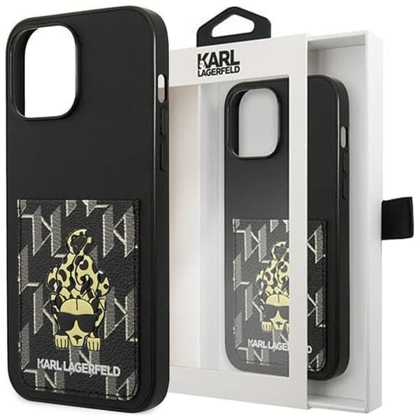 Karl Lagerfeld KLHCP13MCANCNK iPhone 13 6.1 hardt etui svart/svart Karlimals kortspor