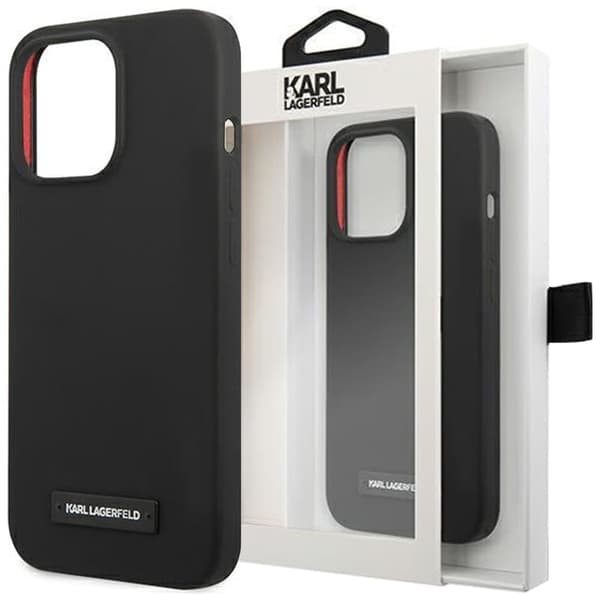Karl Lagerfeld KLHCP13MSLMP1K iPhone 13 6.1 hardt deksel svart/svart silikonflis