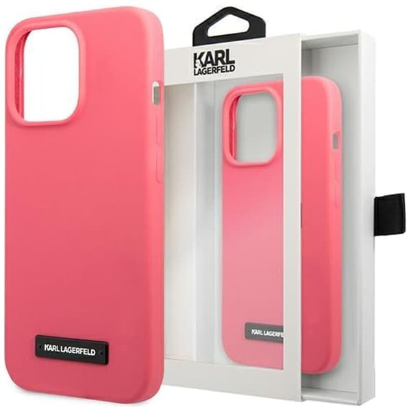 Karl Lagerfeld KLHCP13MSLMP1PI iPhone 13 6.1 hardt etui fuchsia/fuchsia silikonplate
