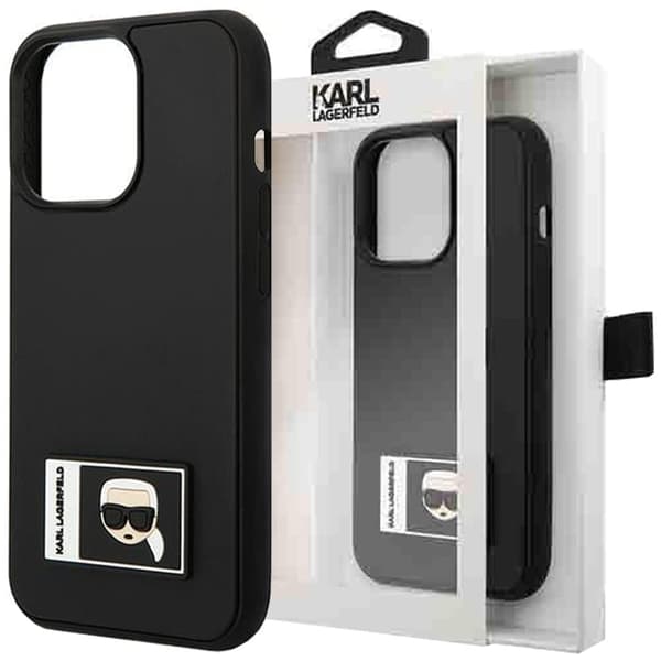 Karl Lagerfeld KLHCP13S3DKPK iPhone 13 mini 5.4 svart/svart hardt deksel Ikonik Patch