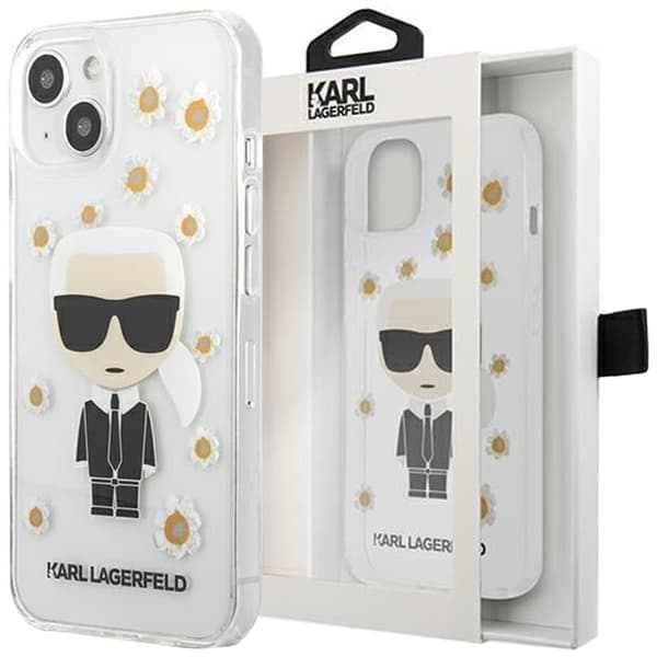 Karl Lagerfeld KLHCP13SHFLT iPhone 13 mini 5.4 gjennomsiktig blomst Ikonik Karl