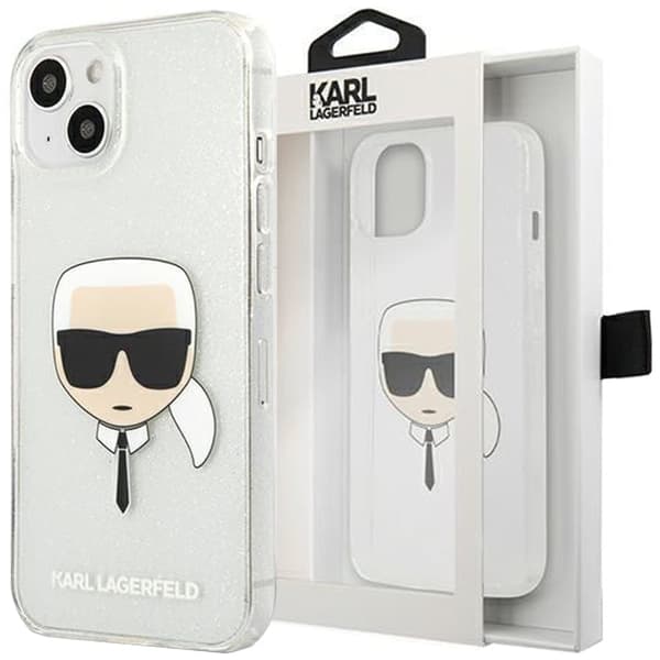 Karl Lagerfeld KLHCP13SKHTUGLS iPhone 13 mini 5.4 sølv/sølv hardt etui Glitter Karls hode