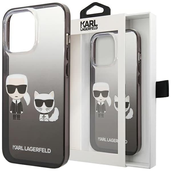 Karl Lagerfeld KLHCP13STGKCK iPhone 13 mini 5.4 hardt etui svart/svart Gradient Ikonik Karl & Choupette