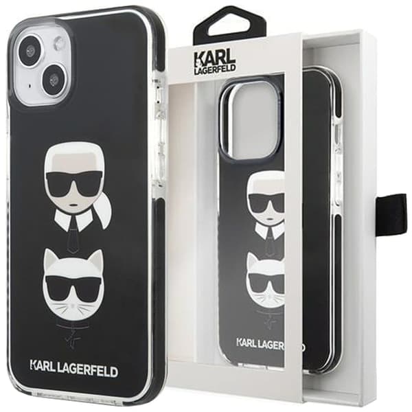 Karl Lagerfeld KLHCP13STPE2TK iPhone 13 mini 5.4 hardt deksel svart/svart Karl&Choupette Head
