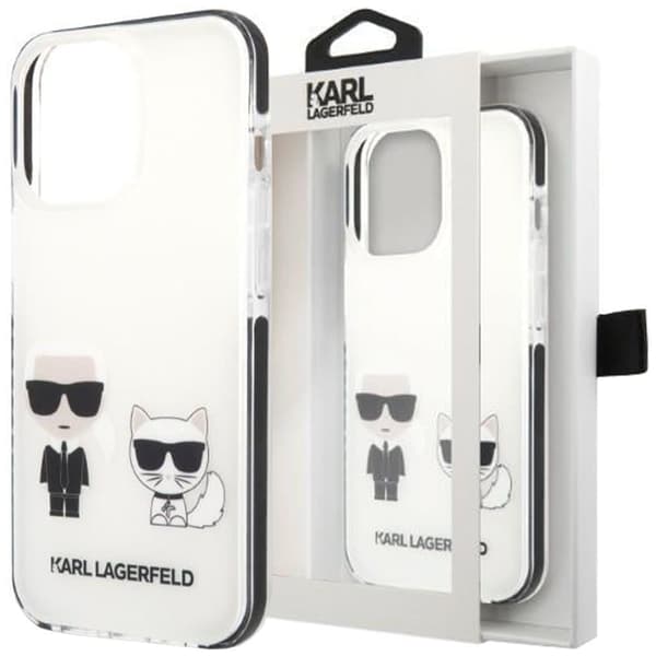 Karl Lagerfeld KLHCP13XTPEKCW-deksel til iPhone 13 Pro Max hardt deksel - hvit Karl&Choupette