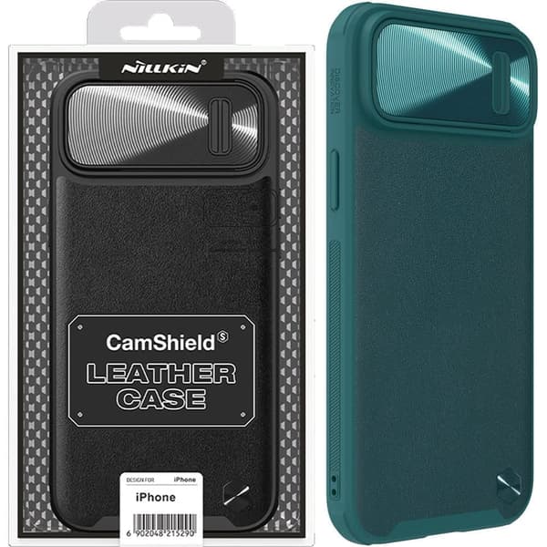 Nillkin CamShield Leather S Case iPhone 14-deksel med grønt kameradeksel