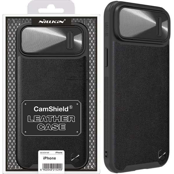 Nillkin CamShield Leather S-deksel iPhone 14 Plus-deksel med kameradeksel svart