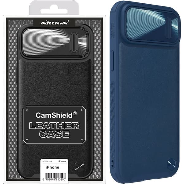Nillkin CamShield Leather S Case iPhone 14 Pro med blått kameradeksel