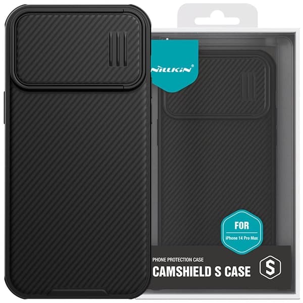 Nillkin CamShield S-deksel iPhone 14 Pro Max pansret deksel Kamerabeskytter Svart