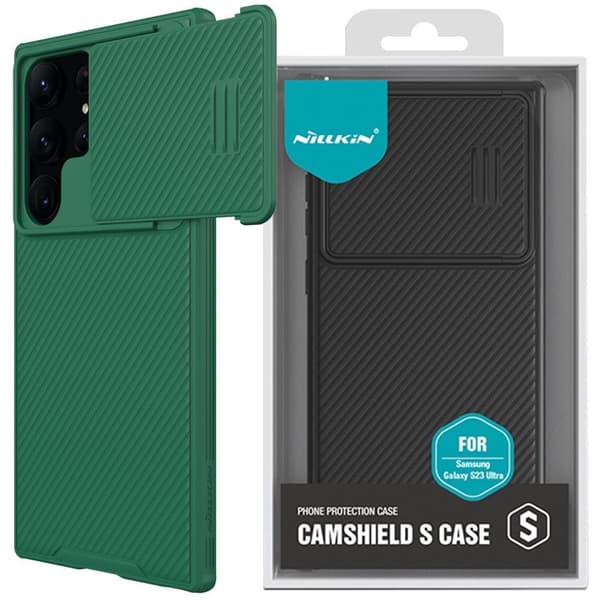 Nillkin CamShield S-deksel Samsung Galaxy S23 Ultra Armored Cover Kamera Protector Grønn