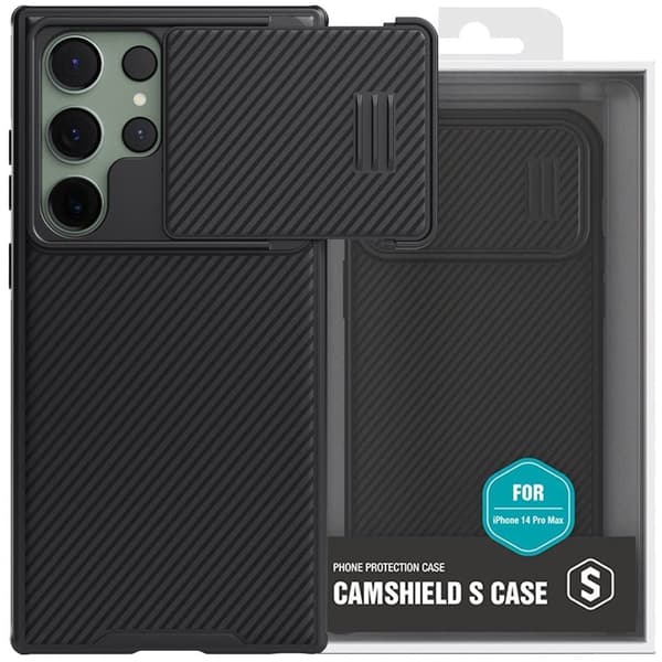 Nillkin CamShield S Magnetic Case Deksel til Samsung Galaxy S23 Ultra med MagSafe og kamerabeskyttelse svart