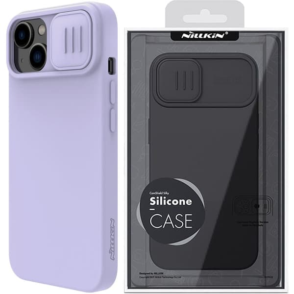 Nillkin CamShield Silikonetui til iPhone 14 Plus med kamerabeskyttelse, lilla