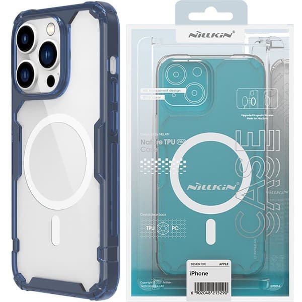 Nillkin Nature Pro Magnetic Case iPhone 14 Pro magnetisk deksel MagSafe blå