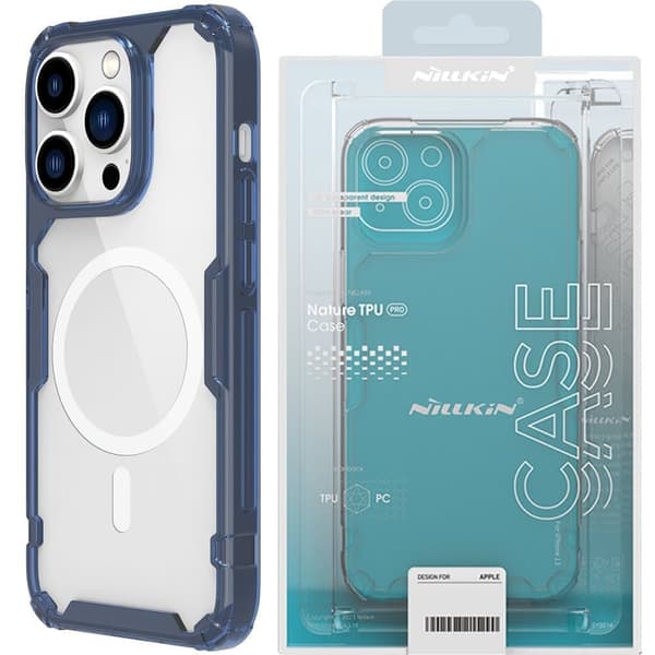 Nillkin Nature Pro Magnetic Case iPhone 14 Pro Max magnetisk deksel MagSafe blå