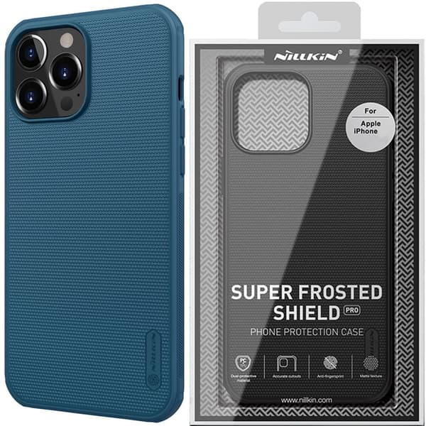 Nillkin Super Frosted Shield forsterket deksel + stativ for iPhone 13 Pro, blå