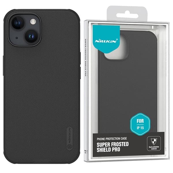 Nillkin Super Frosted Shield Pro forsterket deksel til iPhone 15 - svart
