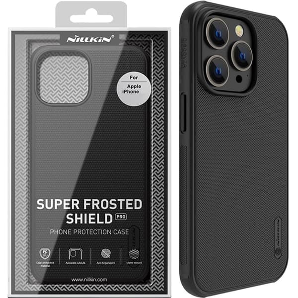 Nillkin Super Frosted Shield Pro beskyttelsesdeksel til iPhone 14 Pro Max bakdeksel svart