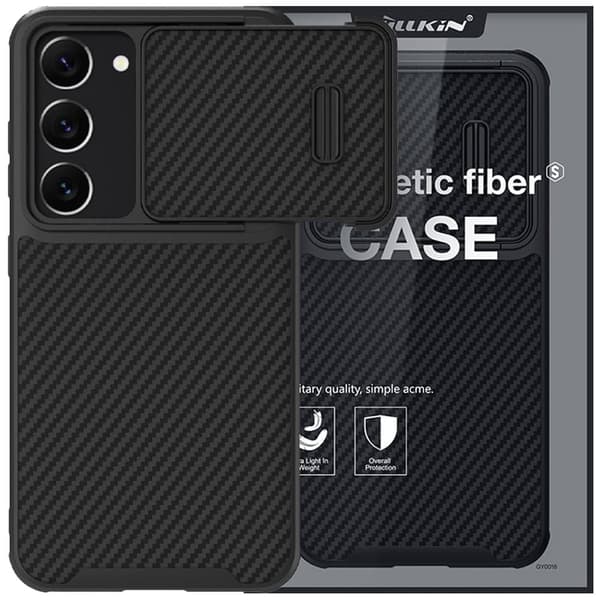 Nillkin Synthetic Fiber S-deksel til Samsung Galaxy S23, kameradeksel, svart