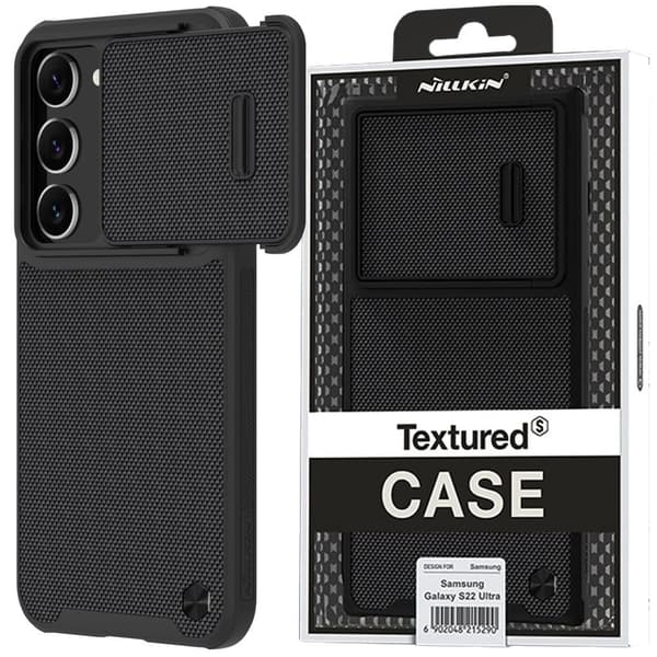 Nillkin Textured S-deksel til Samsung Galaxy S23+ pansret deksel og kameradeksel i svart