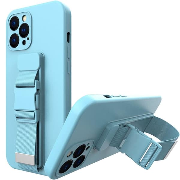 Rope case gel-deksel med lanyard kjede håndveske lanyard iPhone 11 Pro blå