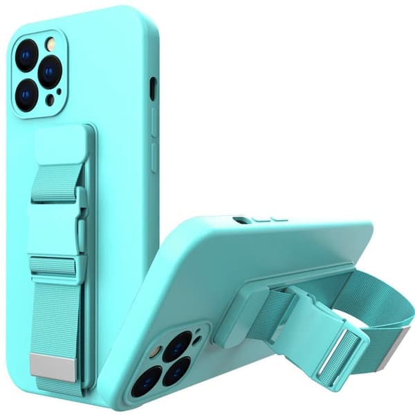 Rope case gel-deksel med lanyard kjede håndveske lanyard iPhone 12 Pro lyseblå